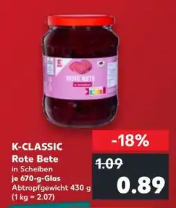 Kaufland K-CLASSIC Rote Bete Angebot