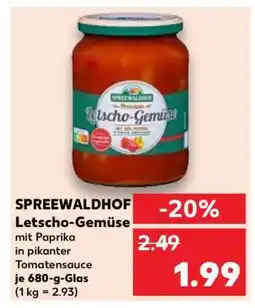 Kaufland SPREEWALDHOF Letscho-Gemüse Angebot