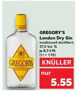 Kaufland GREGORY'S London Dry Gin Angebot