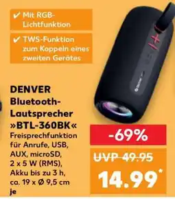 Kaufland DENVER Bluetooth-Lautsprecher BTL-360BK Angebot