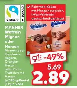 Kaufland MANNER Waffeln Mignon oder Herzen Angebot