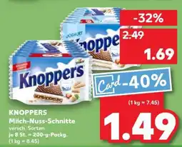 Kaufland KNOPPERS Milch-Nuss-Schnitte Angebot