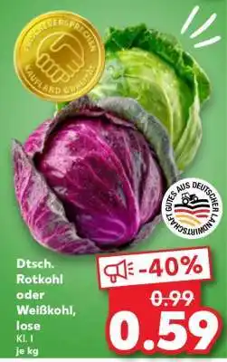 Kaufland Dtsch. Rotkohl oder Weißkohl, lose Angebot