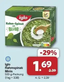 Famila Nord Ost Iglo Rahmspinat Minis Angebot