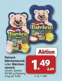 Famila Nord Ost Reinert Bärchenwurst oder Bärchenstreich Angebot