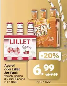 Famila Nord Ost Aperol oder Lillet 3er-Pack Angebot