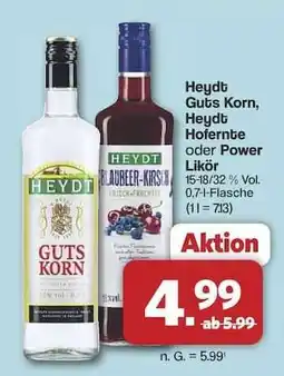 Famila Nord Ost Heydt Guts Korn, Heydt Hofernte oder Power Likör Angebot