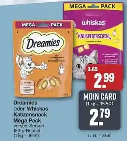 Famila Nord Ost Dreamies oder Whiskas Katzensnack Mega Pack Angebot