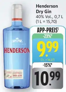 Edeka Henderson Dry Gin Angebot