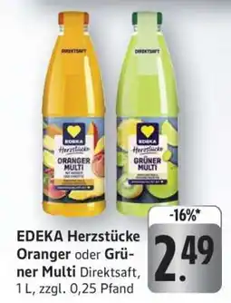 Edeka EDEKA Herzstücke Oranger oder Grüner Multi Direktsaft Angebot