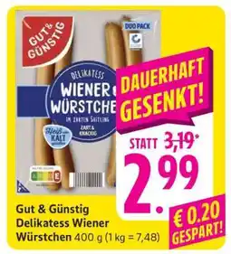 Edeka Gut & Günstig Delikatess Wiener Würstchen Angebot