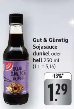 Edeka Gut & Günstig Sojasauce dunkel oder hell Angebot