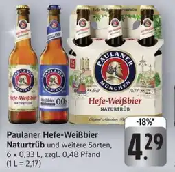 Edeka PAULANER Hefe- Weißbier naturtrüb Angebot