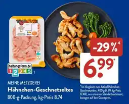 Aldi Süd MEINE METZGEREI Hähnchen-geschnetzeltes Angebot