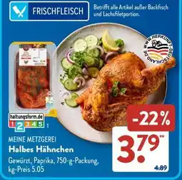 Aldi Süd MEINE METZGEREI Halbes Hähnchen Angebot
