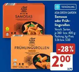 Aldi Süd ASIA GREEN GARDEN Samosas oder Frühlingsrollen Angebot