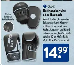 Aldi Süd CRANE Boxhandschuhe oder Boxpads Angebot