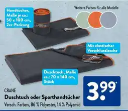 Aldi Süd CRANE Duschtuch oder Sporthandtücher Angebot
