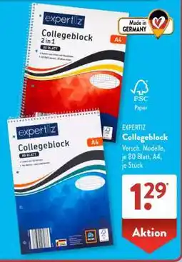 Aldi Süd EXPERTIZ Collegeblock Angebot