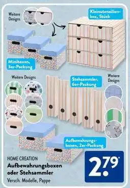 Aldi Süd HOME CREATION Aufbewahrungsboxen oder Stehsammler Angebot