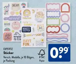 Aldi Süd EXPERTIZ Sticker Angebot