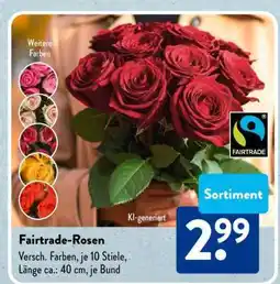 Aldi Süd Fairtrade-Rosen Angebot