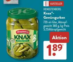 Aldi Süd Hengstenberg Knax Gewürzgurken Angebot