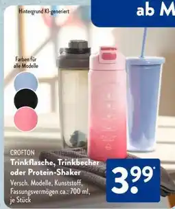 Aldi Süd CROFTON Trinkflasche, Trinkbecher oder Protein-Shaker Angebot