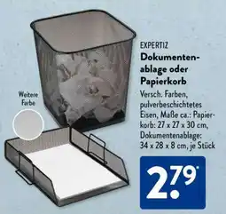 Aldi Süd EXPERTIZ Dokumentenablage oder Papierkorb Angebot