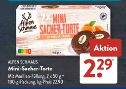Aldi Süd ALPEN SCHMAUS Mini-Sacher-Torte Angebot