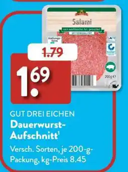 Aldi Süd GUT DREI EICHEN Dauerwurst-Aufschnitt Angebot