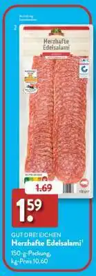 Aldi Süd GUT DREI EICHEN Herzhafte Edelsalami Angebot