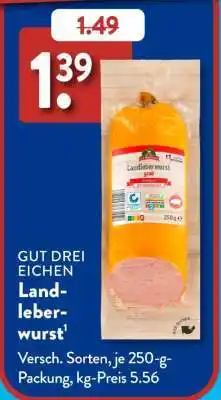 Aldi Süd GUT DREI EICHEN Landleberwurst Angebot