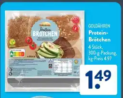 Aldi Süd GOLDÄHREN Protein-Brötchen Angebot