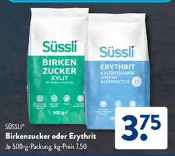 Aldi Süd Süssli Birkenzucker oder Erythrit Angebot