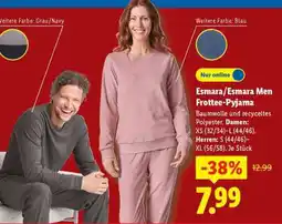Lidl Esmara/ Esmara Men Frottee-Pyjama Angebot