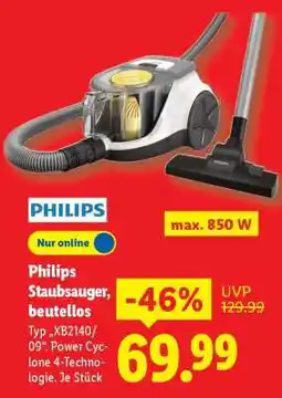 Lidl Philips Staubsauger, beutellos Angebot