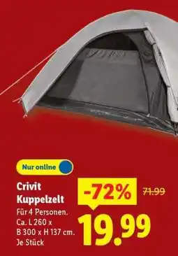 Lidl Crivit Kuppelzelt Angebot