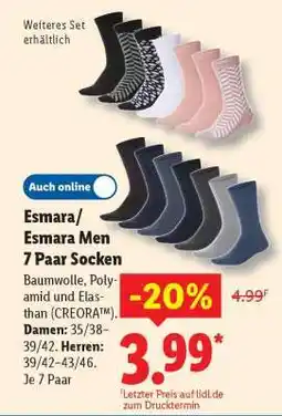 Lidl Esmara/Esmara Men 7 Paar Socken Angebot