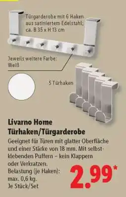 Lidl LIVARNO home Türhaken/Türgarderobe Angebot