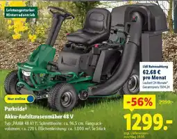 Lidl Parkside Akku-Aufsitzrasenmäher, 48 V Angebot
