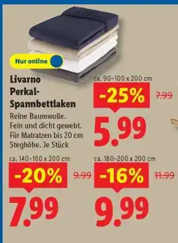 Lidl Livarno Perkal-Spannbettlaken Angebot