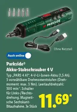 Lidl PARKSIDE Akku-Stabschrauber 4 V Angebot