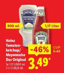 Lidl Heinz Tomatenketchup/ Mayonnaise Das Original Angebot