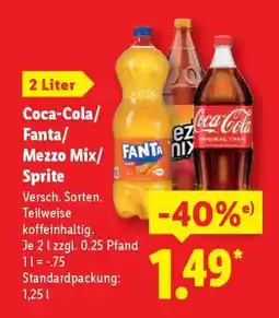 Lidl Coca-Cola, Fanta, Mezzo Mix, Sprite Angebot