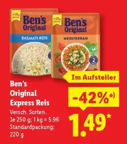 Lidl Ben’s Original Express Reis Angebot