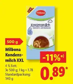 Lidl Milbona Kondensmilch XXL Angebot
