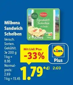 Lidl Milbona Sandwich Scheiben Angebot