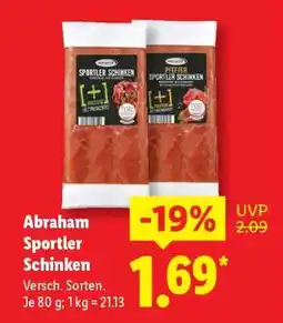 Lidl Abraham Sportler Schinken Angebot
