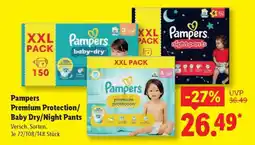 Lidl Pampers Premium Protection/Baby Dry/Night Pants Angebot